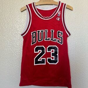 Michael Jordan Champion Red Bulls NBA Jersey Men’s Adult Small Size 36